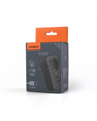 Сетевой адаптер VIDEX ONCORD с/с 1п 2.4A 2USB+USB-C Black (VF-AD1G2U1C-B) Сетевой адаптер VIDEX ONCORD с/с 1п 2.4A 2USB+USB-C Black (VF-AD1G2U1C-B)
