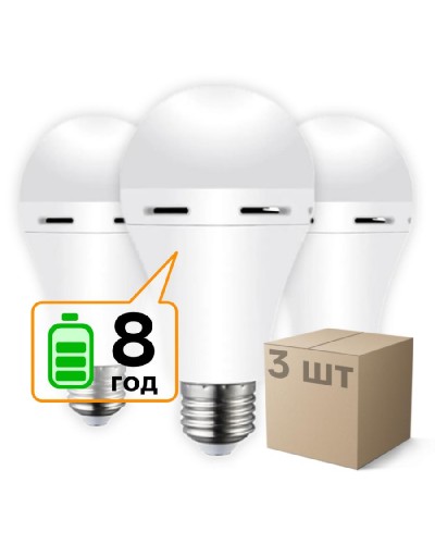 Набір лампа акумуляторна LED CT-4229 АС9W DC3W 6400K 3шт (000059326)