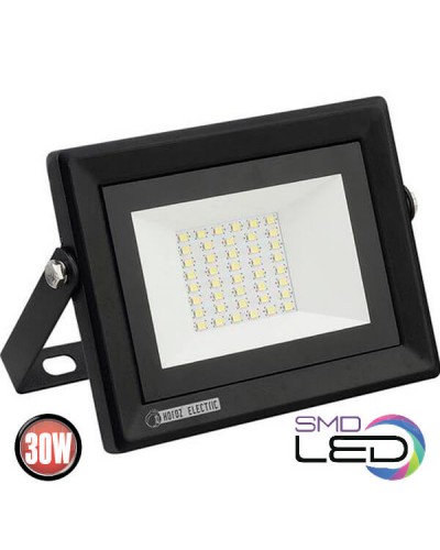 Прожектор SMD LED 30W 6400K 2400Lm 220-240V IP65 черный/40 (068-008-0030-010)