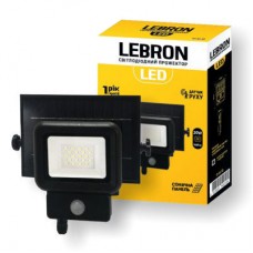 Автономный прожектор на солнечных батареях с датчиком движения LEBRON LF-30Solar, 30W LED, 2100Lm, 6500К (17-16-30)