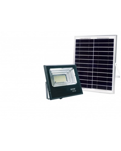 Світлодіодний прожектор Luxel на сонячних батареях з мікрохвильовим датчиком руху IP65 60W (SFL-60C)