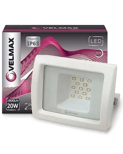 Прожектор светодиодный Velmax, 20W, LED, 1800Lm, 6200К, Белый (00-25-22)