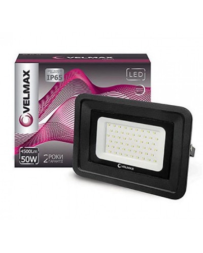 Светодиодный прожектор V-FL, 50W, 6200K, 4500LM, 230V VELMAX (26-11-50)