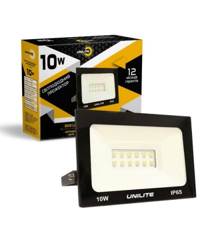 LED прожектор UNILITE 10W 220V 800lm 6500K (109535) 