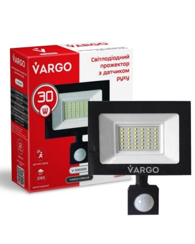 LED прожектор VARGO 30W с датчиком движения (330330)
