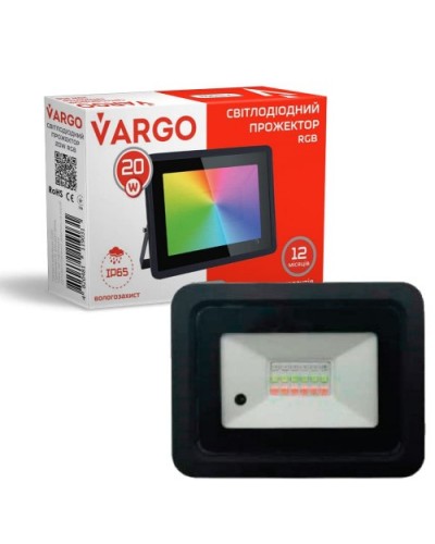 LED прожектор VARGO 10W RGB 220V 900lm 6500K (111902)