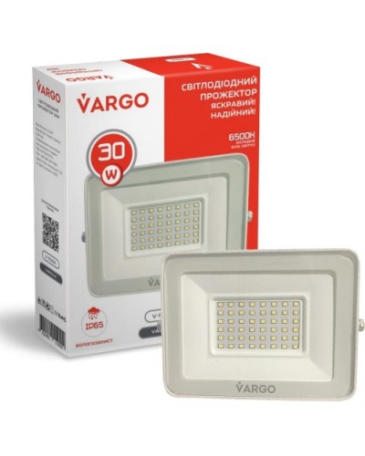 LED прожектор VARGO 30W 220V 2700lm 6500K Білий (111900)
