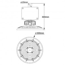 LED светильник для производственных помещений аварийный LightProm MARSO БАП 200W, 30000Lm, 5000K (8179BAP)