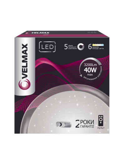 LED светильник VELMAX V-CL-Galaxy 40W smart 3200Lm угол 140° (23-40-05) LED светильник VELMAX V-CL-Galaxy 40W smart 3200Lm угол 140° (23-40-05)