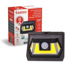 LED светильник на солнечной батарее VARGO 8W с д/р (Черный) (701340)