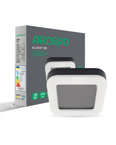 Накладний світлодіодний світильник Ardero AL3007-SB 30Вт 5000К 65 чорний