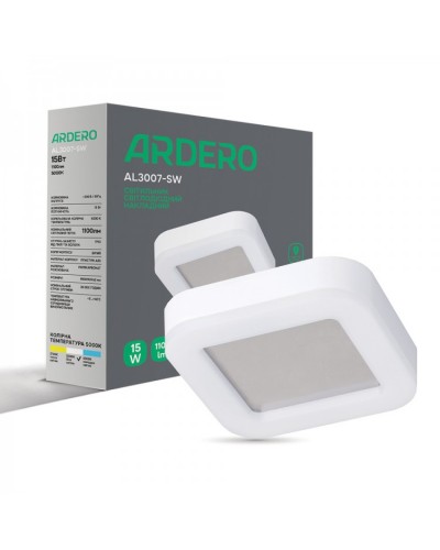 Накладной светодиодный светильник Ardero AL3007-SW 15Вт 5000К 65 белый (80219)