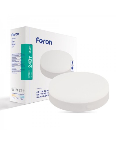 Накладной светодиодный светильник Feron AL708 24Вт 6500К 20 белый (01916)