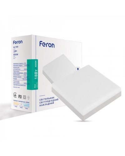 Накладной светильник Feron AL709 18Вт 4000К 20 белый (01911)