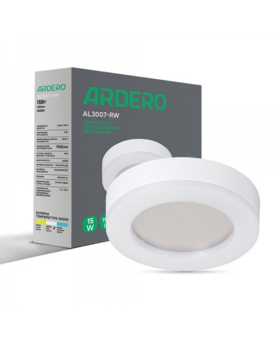 Накладной светодиодный светильник Ardero AL3007-RW 15Вт 5000К 65 белый (80215)