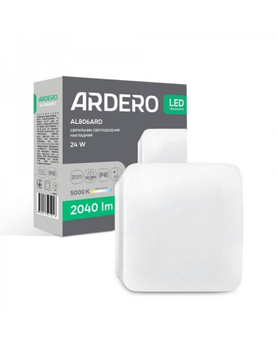 Накладной квадратный светодиодный светильник Ardero AL806ARD 24Вт 5000К 40 (80299)