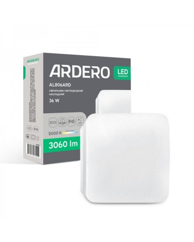 Накладной квадратный светодиодный светильник Ardero AL806ARD 36Вт 5000К 40 (80300)