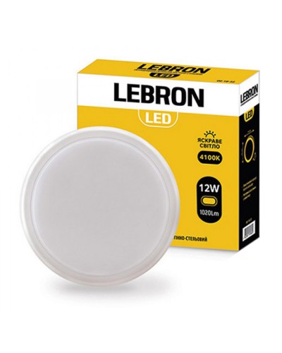 LED светильник LEBRON L-WLR 12W круглый 4100K 1050Lm IP65 (15-35-23)
