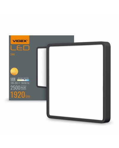 LED Світильник накладний квадрат VIDEX 24W 5000K Black (VL-DLSS-245B) LED Світильник накладний квадрат VIDEX 24W 5000K Black (VL-DLSS-245B)
