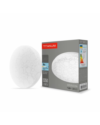 LED світильник настінно-стельовий TITANUM 18W 5000K Кільця (TLCL-185C)