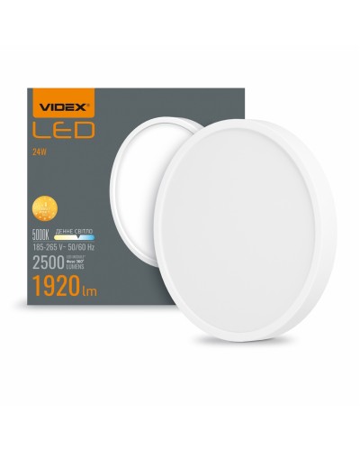 LED Светильник круглый накладной VIDEX 24W 5000K White (VL-DLRS-245) LED Светильник круглый накладной VIDEX 24W 5000K White (VL-DLRS-245)