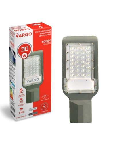 LED вуличний світильник VARGO 30W 6500K, 220V 3300lm (330225)
