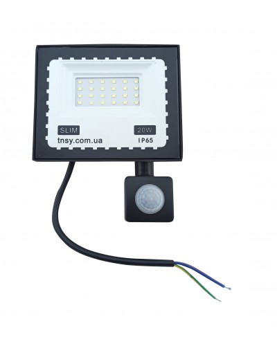 Прожектор LED 20W ULTRA Slim 220V 1800Lm 6500K IP65 с датчиком движения TNSy (TNSy5000514)