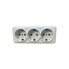 Розетка внешней установки 3-я ж/к белая IP20 TNSy Lemur TNSy (TNSy5000986)
