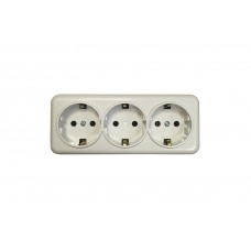 Розетка внешней установки 3-я ж/к белая IP20 TNSy Lemur TNSy (TNSy5000986)