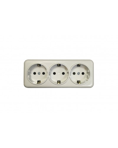 Розетка внешней установки 3-я ж/к белая IP20 TNSy Lemur TNSy (TNSy5000986)