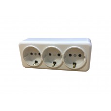Розетка внешней установки 3-я ж/к белая IP20 TNSy Lemur TNSy (TNSy5000986)