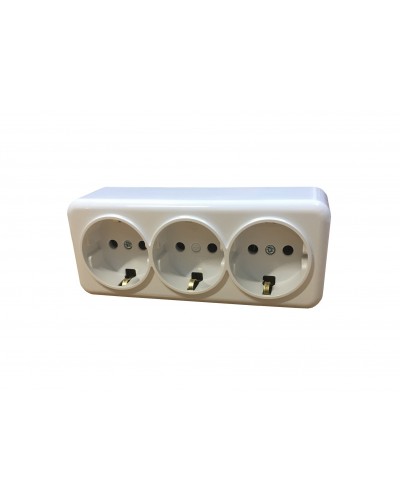 Розетка внешней установки 3-я ж/к белая IP20 TNSy Lemur TNSy (TNSy5000986)