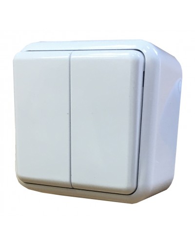 Выключатель наружной установки 2-кл. белый IP20 TNSy Lemur TNSy (TNSy5000979)