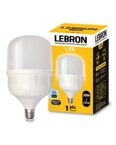 LED лампа LEBRON L-А118, 40W, Е27-Е40, 6500K, 3200Lm (11-18-22)