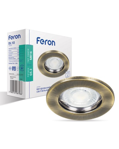 Встроенный светильник Feron DL10 античное золото (15206)
