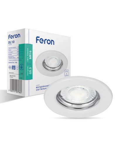 Встраиваемый светильник Feron DL10 белый (15109)
