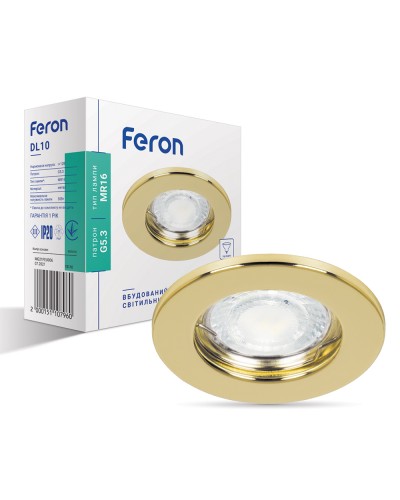 Встраиваемый светильник Feron DL10 золото (15110)