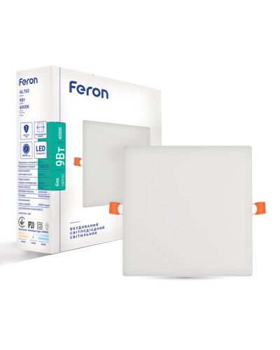 Встраиваемый светодиодный светильник Feron AL702 9W (01904)