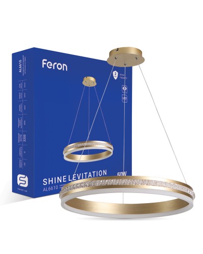 Светодиодный светильник Feron AL6610 SHINE LEVITATION 50W золото (40284)