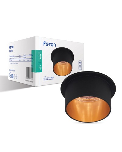 Встроенный светильник Feron DL6005 черный-золото (29733)