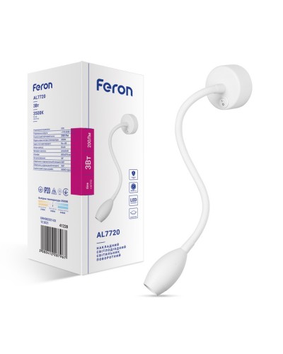 Накладной поворотный LED светильник Feron AL7720 белый (41228)
