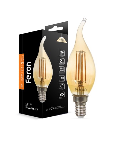 Светодиодная лампа Feron LB-159 6Вт E14 2200K золото (01520)