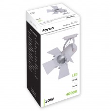 Трековый светильник Feron AL110 30W 4000К IP40 белый (32558)