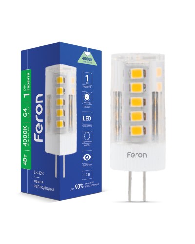 Светодиодная лампа Feron LB-423 4Вт G4 4000K 12V (25773)