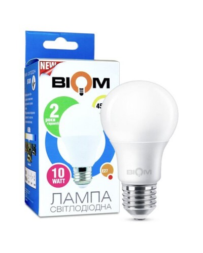Свiтлодiодна лампа Biom BT-510 A60 10W E27 4500К матова (00-00001430)