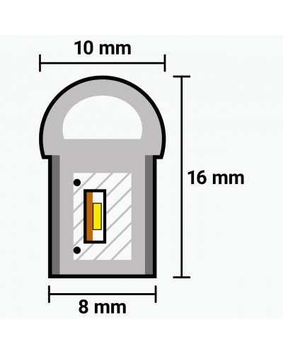 Світлодіодний неон PROLUM™ 8x16, IP68, 12V, Series "SF", Жовтий, PRO (120018) Світлодіодний неон PROLUM™ 8x16, IP68, 12V, Series "SF", Жовтий, PRO (120018)