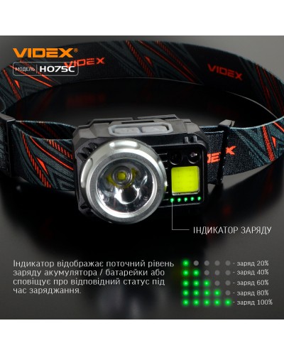 Налобный светодиодный фонарик VIDEX 550Lm 5000K (VLF-H075C) Налобный светодиодный фонарик VIDEX 550Lm 5000K (VLF-H075C)
