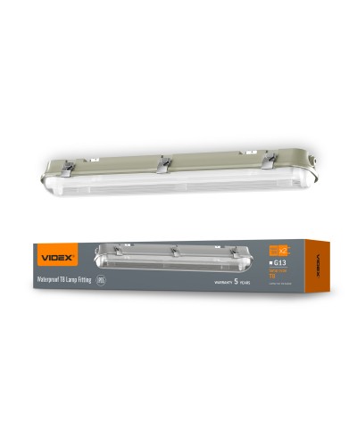 LED светильник IP65 линейный под лампу 2хТ8 VIDEX 0,6М 220V (VL-BNW-T8062G)