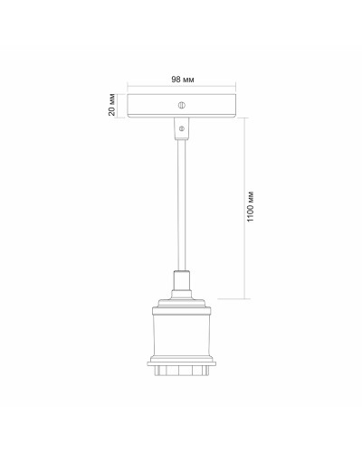 Світильник підвісний декоративний VIDEX VL-PD116IW Е27 1,1м Метал білий (VL-PD116IW)