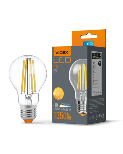 LED лампа VIDEX Filament A60F 10W E27 4100K (VL-A60F-10274)